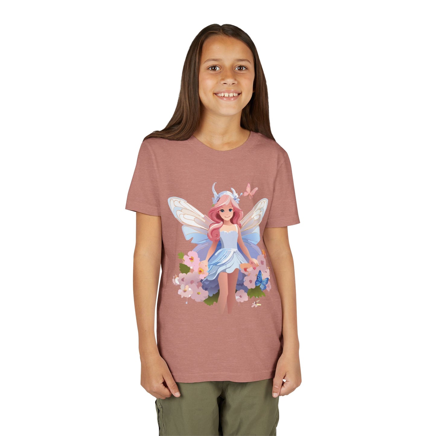 Enchanting Fairy Floral Youth Short Sleeve Tee - Perfect for Spring Celebrations (9-14)