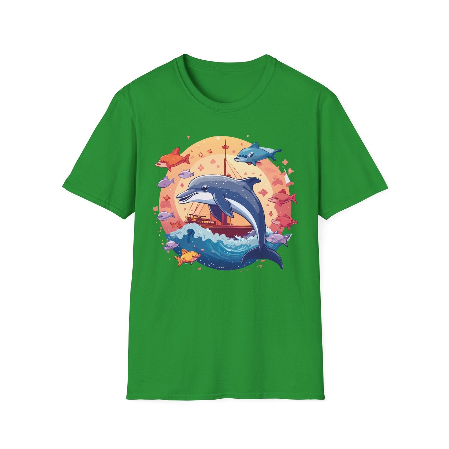 Dolphin Shirt Unisex Softstyle Cotton Tee 100 Percent Ring Spun Lightweight Breathable