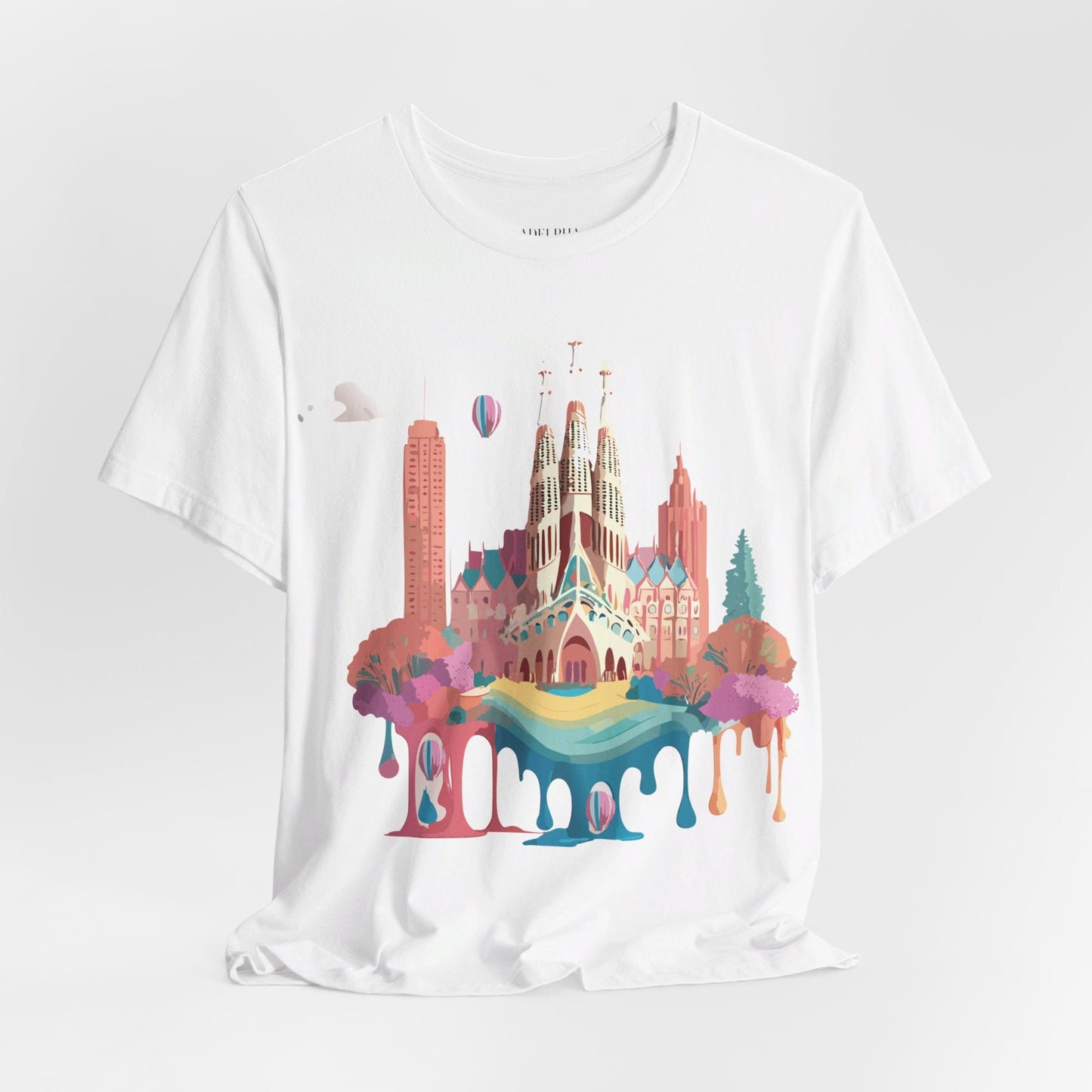 Adelpha Graphic Tee Barcelona Style Unisex Jersey Short Sleeve Vintage Inspired Shirt Casual Wear