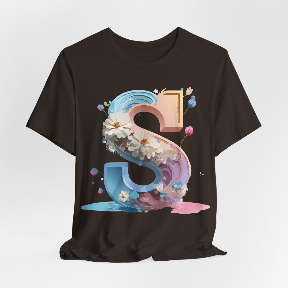 Letter S Graphic Unisex Cotton Bella+Canvas Tee with Art Letter Design