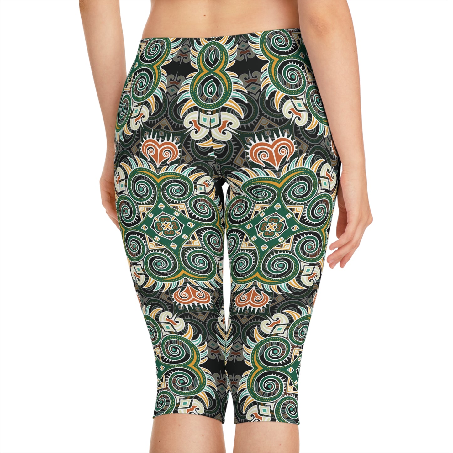 Capri leggings with traditional print