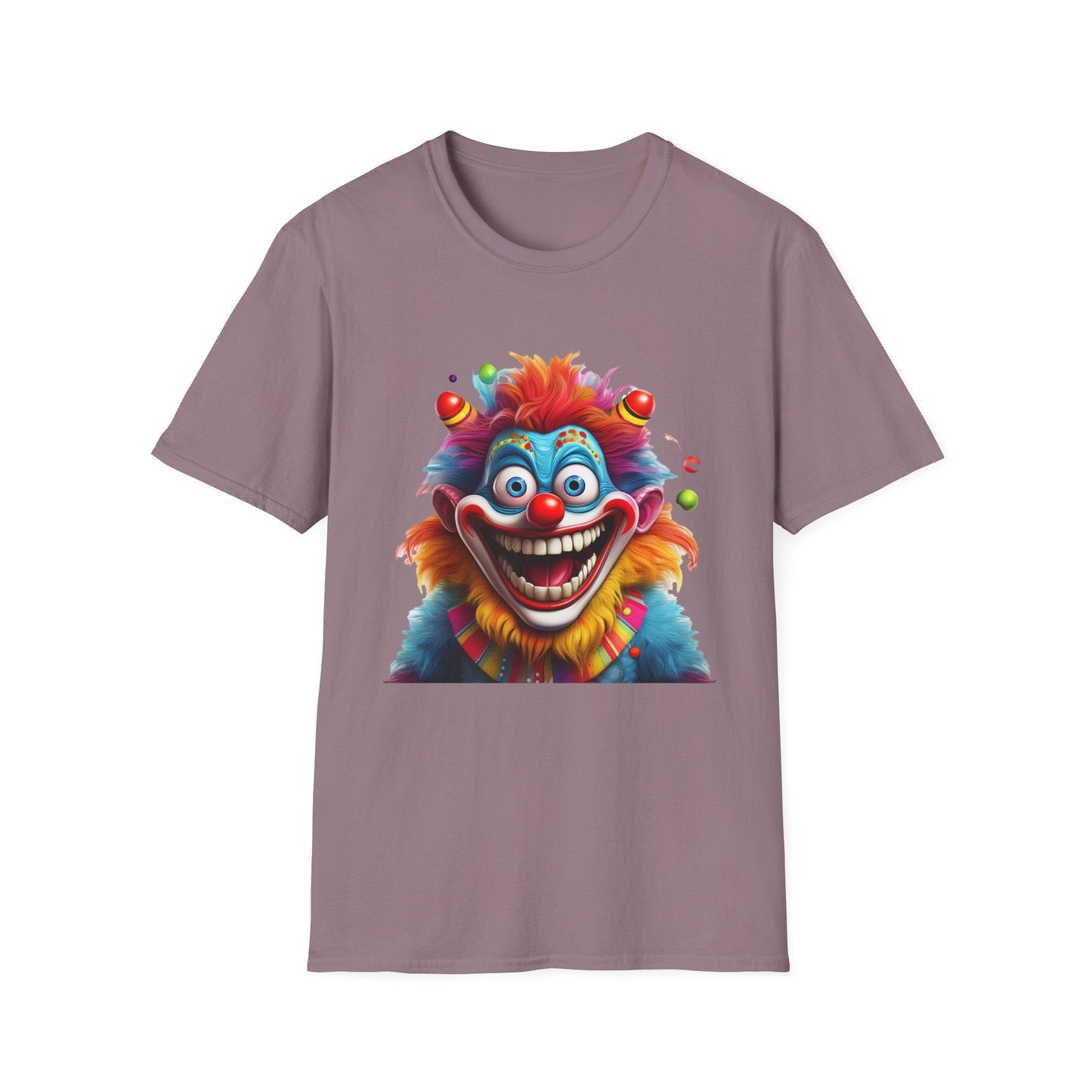 Clown Themed Unisex T Shirt Funny Man Circus Scary Man Tee Gildan Softstyle 64000 Cotton