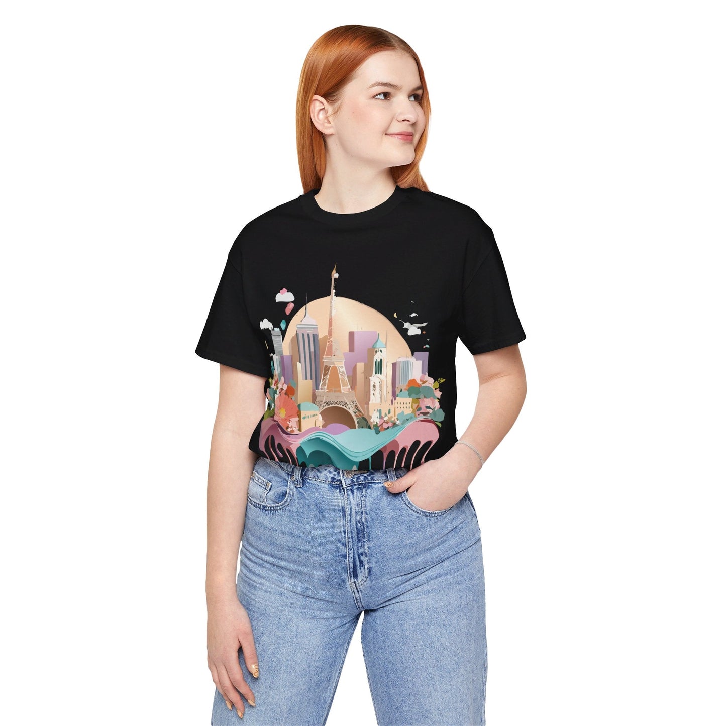 Adelpha Paris Graphic Tee Unisex Short Sleeve Shirt With Vintage Art Design Apparel
