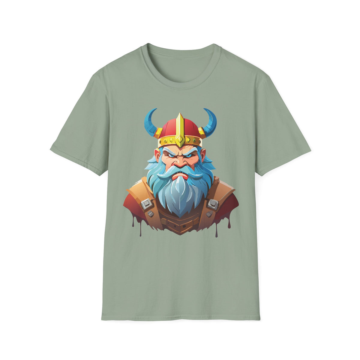 Viking Warrior Graphic T-Shirt | Horned Helmet Illustration, Bold Beard