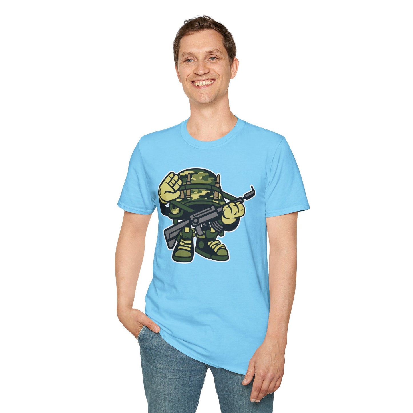 Cartoon T Shirt Animation Tee Funny Art Design Unisex Softstyle 64000 Lightweight Cotton Tee