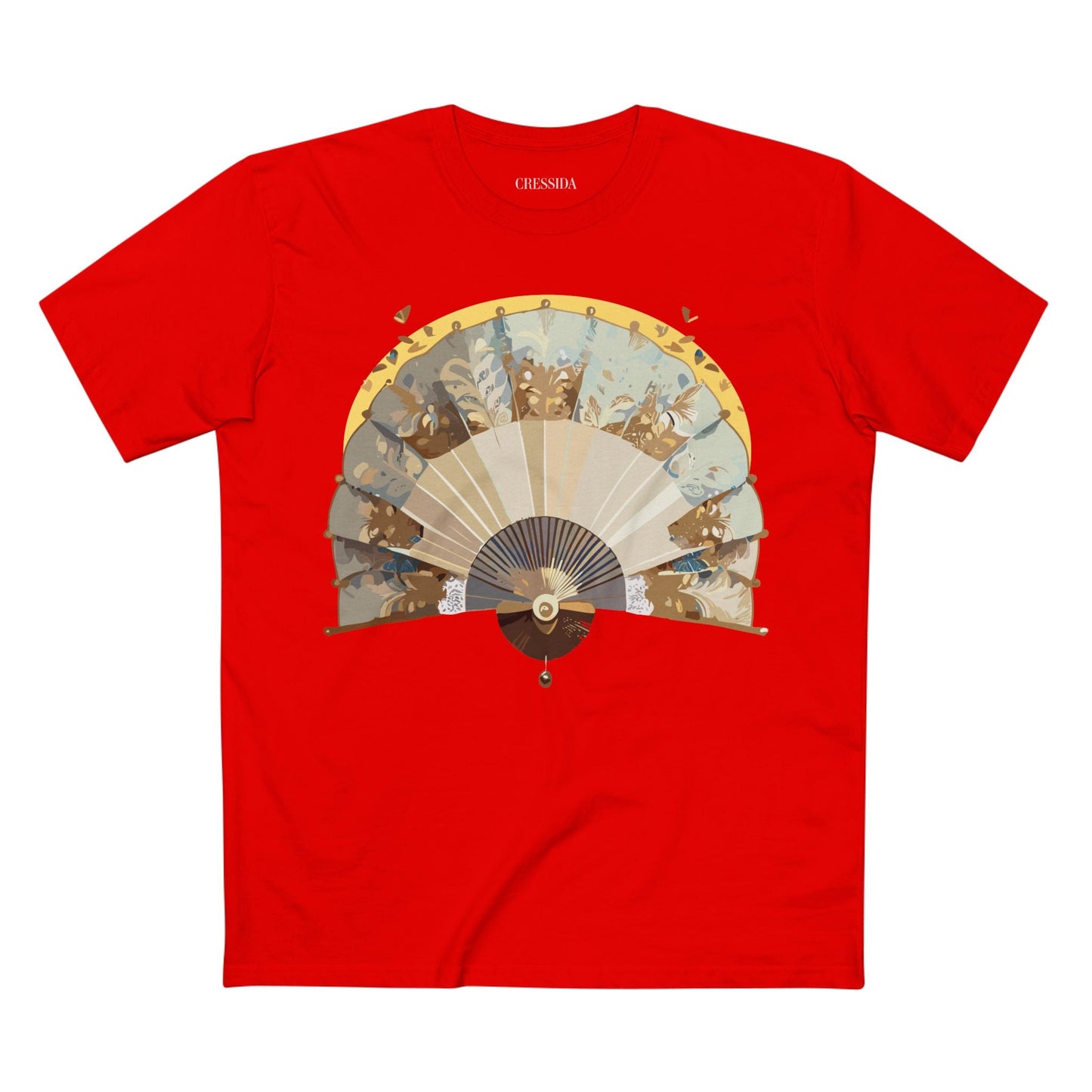 Antique Fan Graphic Design T-Shirt Unisex 100 Cotton Floral Carnival Artwork Tee 26