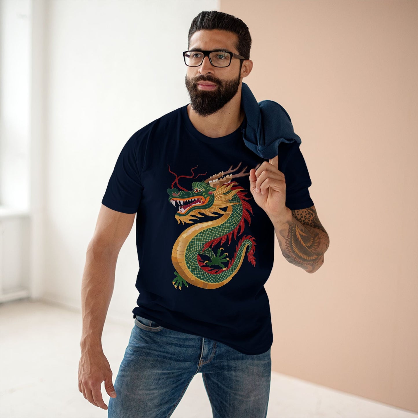 Dragon Graphic Unisex 100 Cotton Staple Tee 12