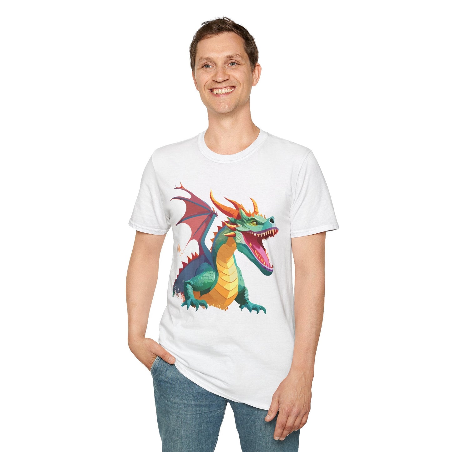 Dragon Graphic T Shirt Unisex Softstyle Cotton Tee Dragon Art Shirt For Men Women
