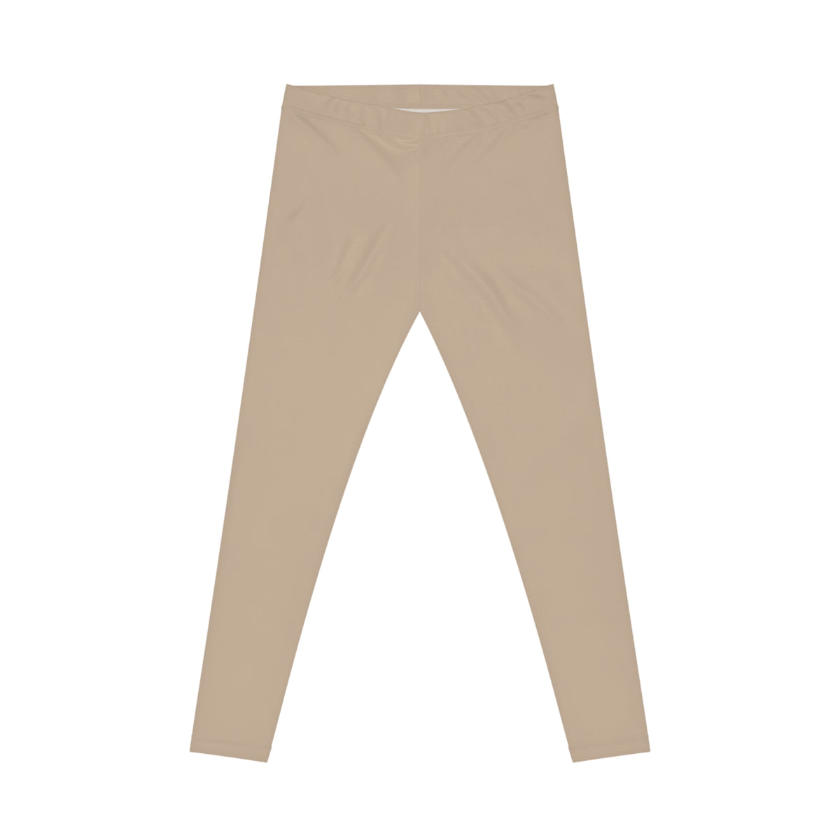 Wheat Bran Tan Color Women's Poly-Span Casual Leggings XS-2XL