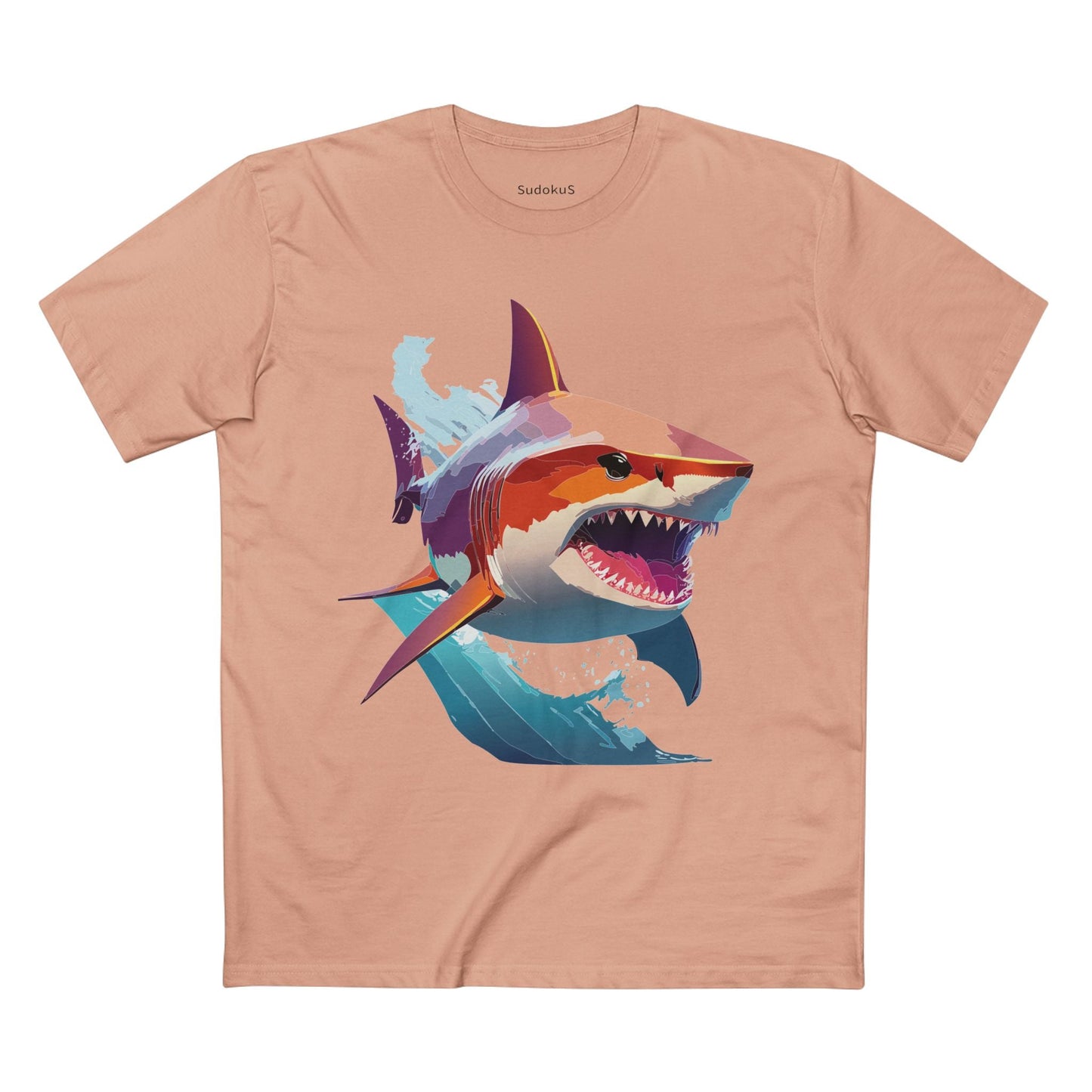 Shark Graphic Unisex 100 Cotton Staple Tee with Animal Design Artwork 10