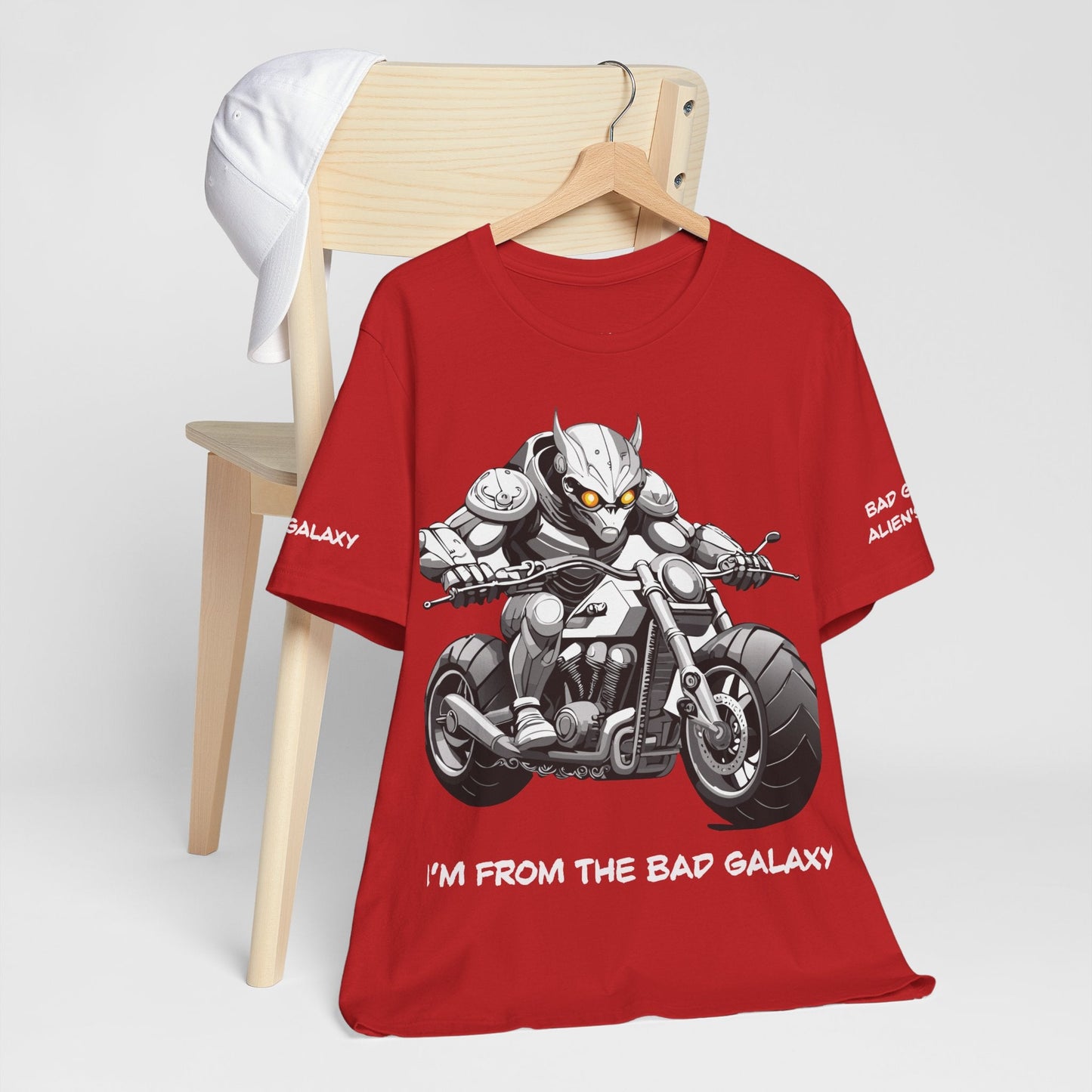 Tee Shirt With Alien From Bad Galaxy 100 Percent Cotton Lightweight Made In USA Eco Friendly Inks
