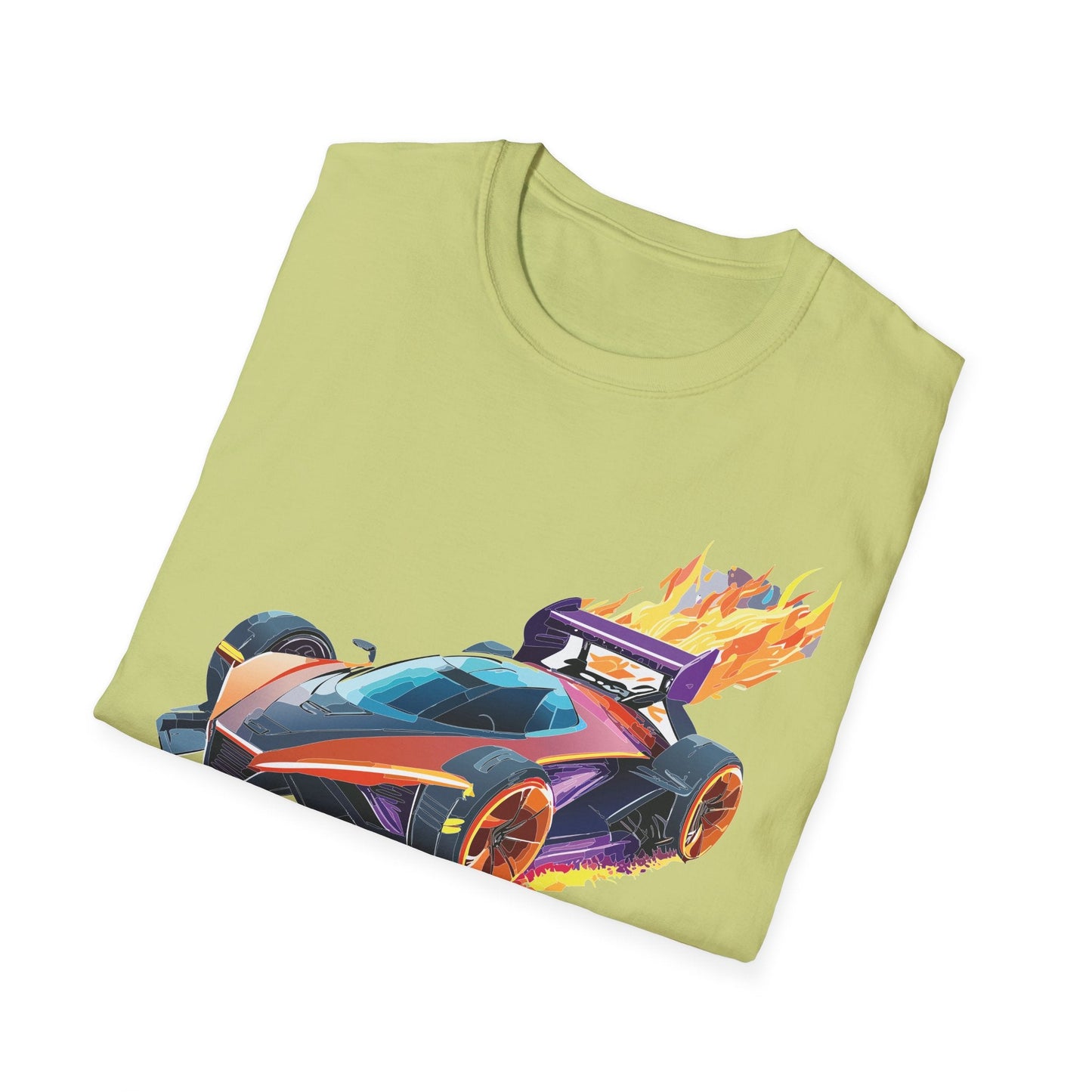 Car Graphic Unisex Cotto Softstyle Art Design with Hot Wheels Artwork Tee 4