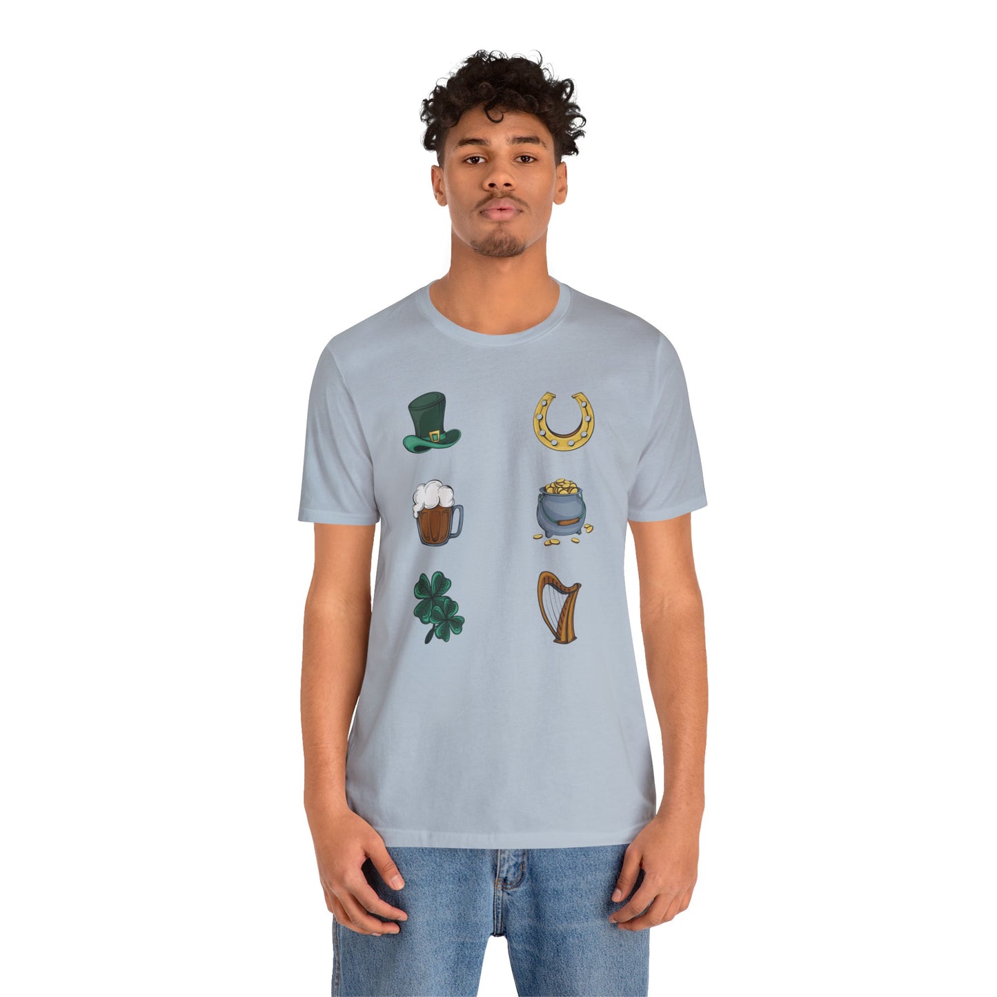 Camiseta unisex de algodón con estampados de la suerte