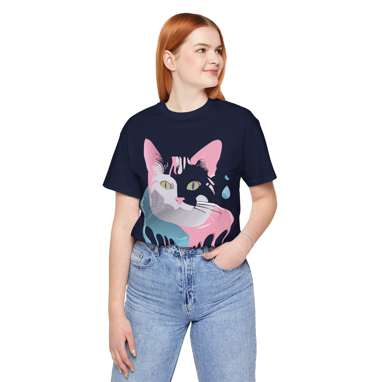 Cat Graphic Tee Unisex Short Sleeve T Shirt Adelpha Vintage Inspired Design