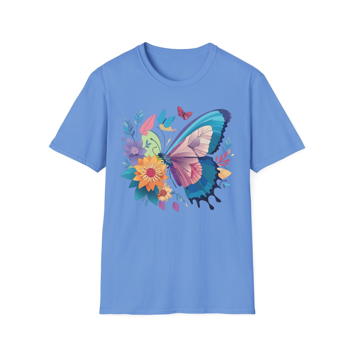 Watercolor Butterfly Floral Graphic Design Unisex 100 Cotton Gildan T-Shirt