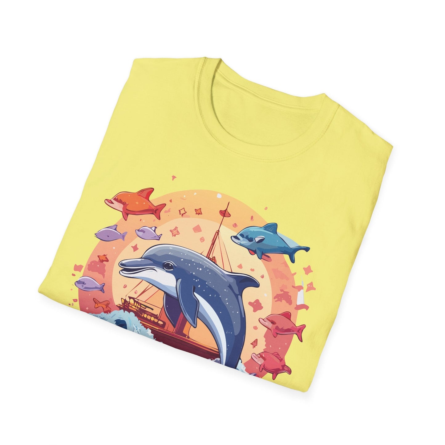 Dolphin Shirt Unisex Softstyle Cotton Tee 100 Percent Ring Spun Lightweight Breathable