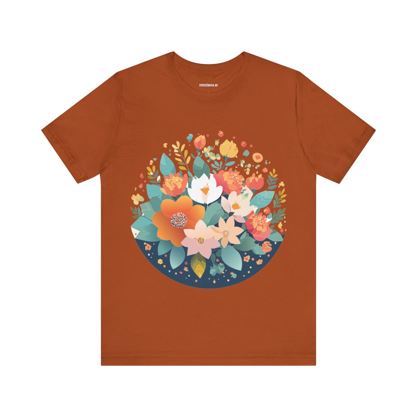 Floral Flowers Shirt Unisex Lightweight Breathable Jersey Tee Floral Pattern Short Sleeve