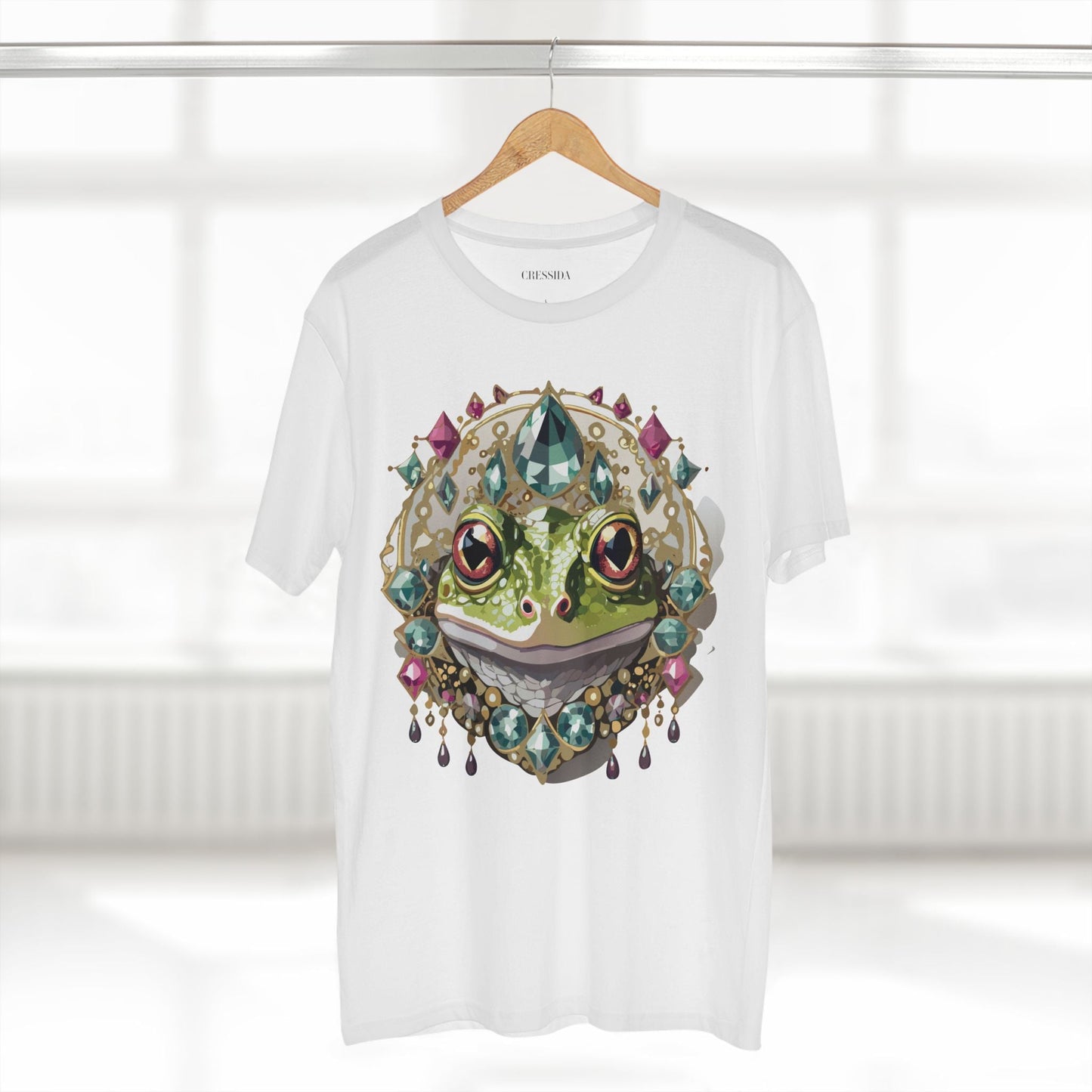 Frog Graphic Unisex 100 Cotton Tee With Unique Animal Golden Medallion Art Design 25