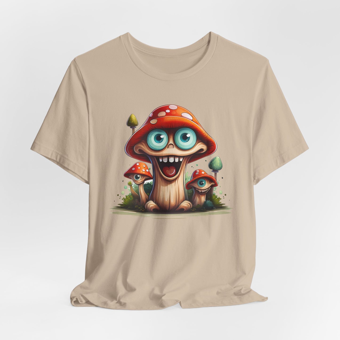 Cute Mushroom Graphic Tee, Fun Cartoon Shirt, Funny Mushroom Shirt, Cute Cartoon Tees, Graphic T-Shirt, Art Design T-Shirt