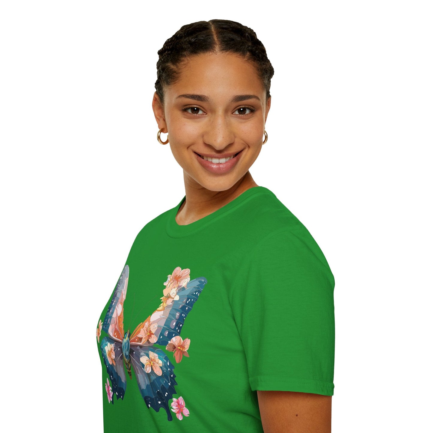 Butterfly Shirt Unisex T Shirt Monarch Print Gildan Softstyle 64000 Ring Spun Cotton Tee