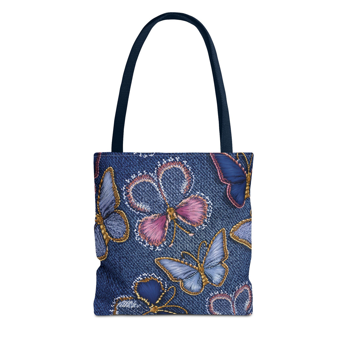 Denim Fabric Imitation Print Unisex Canvas Bag Poly Spun 3 Sizes Tote Bag 179