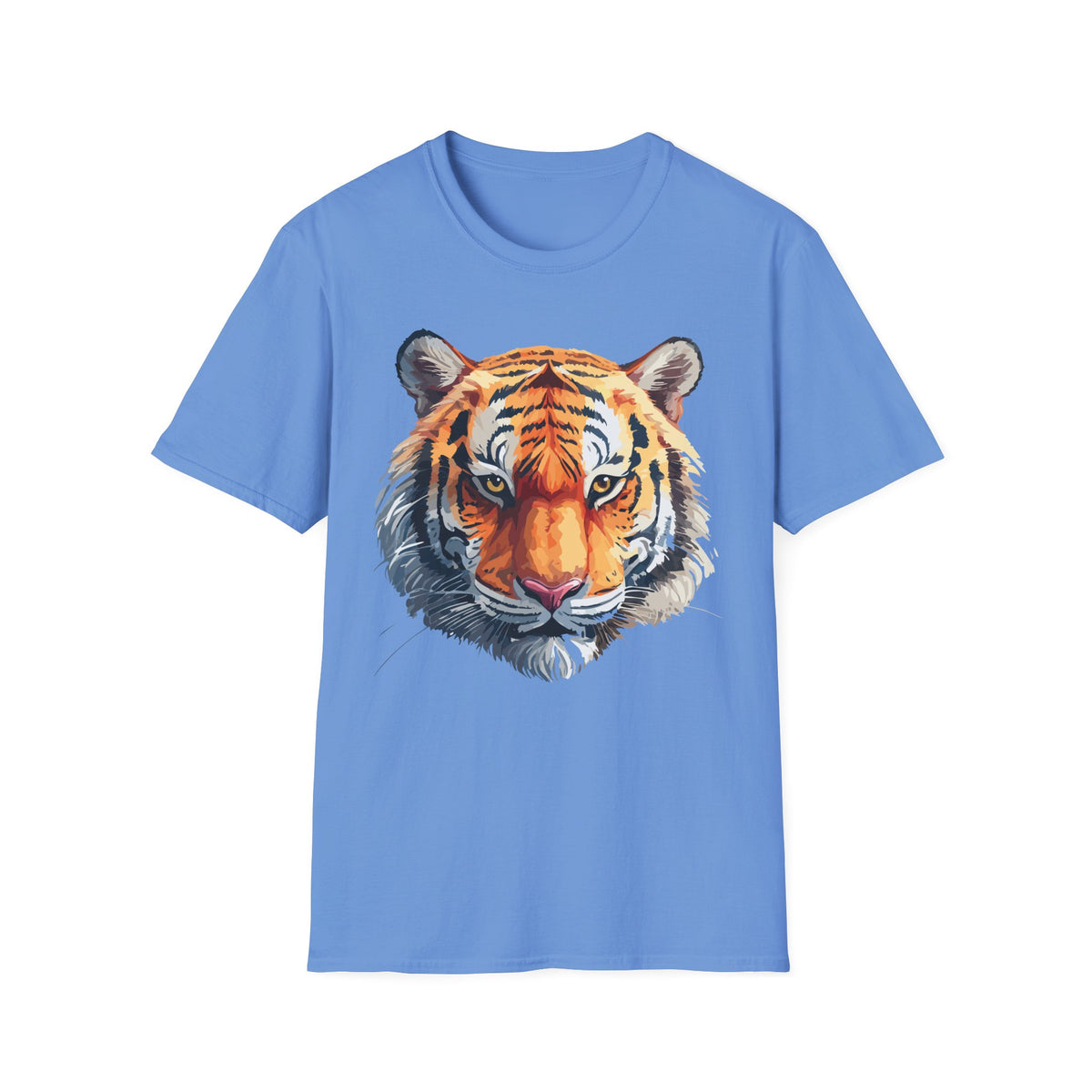 Tiger Face T-Shirt | Bold Watercolor Tiger Portrait