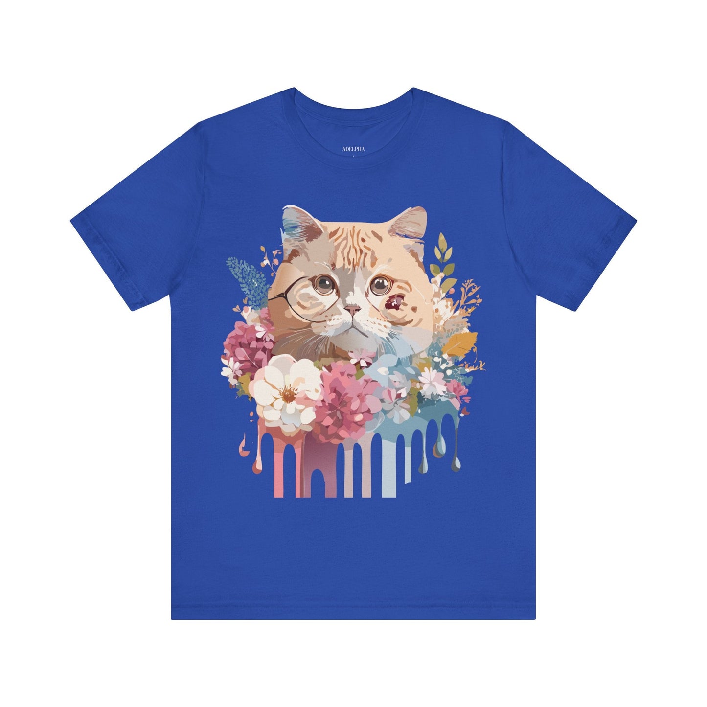 Cat Graphic Tee Unisex Short Sleeve Vintage Inspired Art Design Adelpha