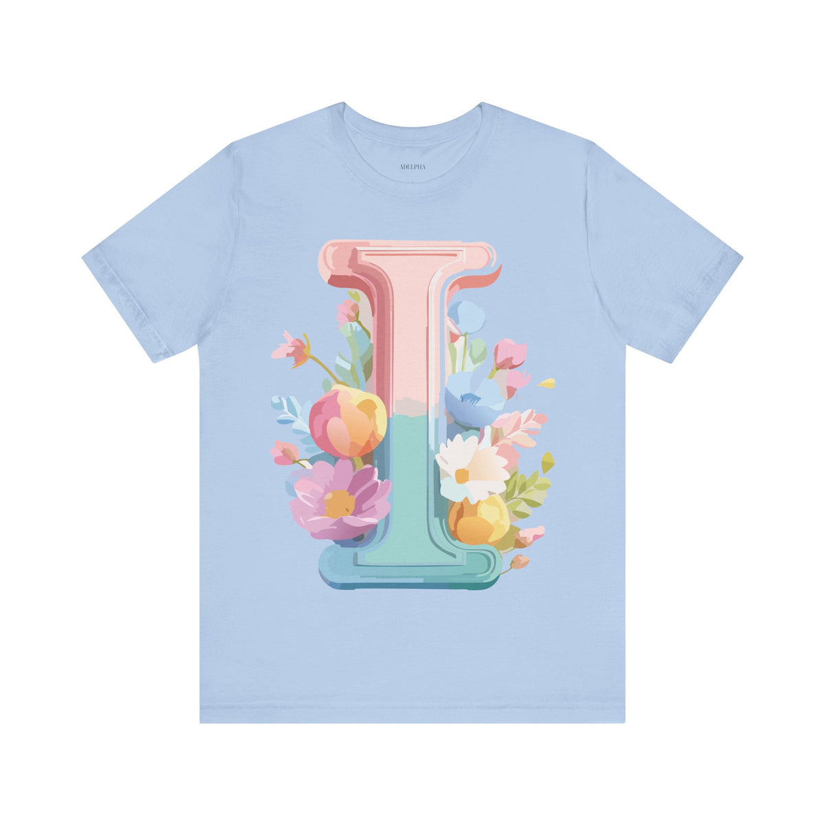 Letter I Graphic Unisex Cotton Bella+Canvas Tee with Art Letter Design