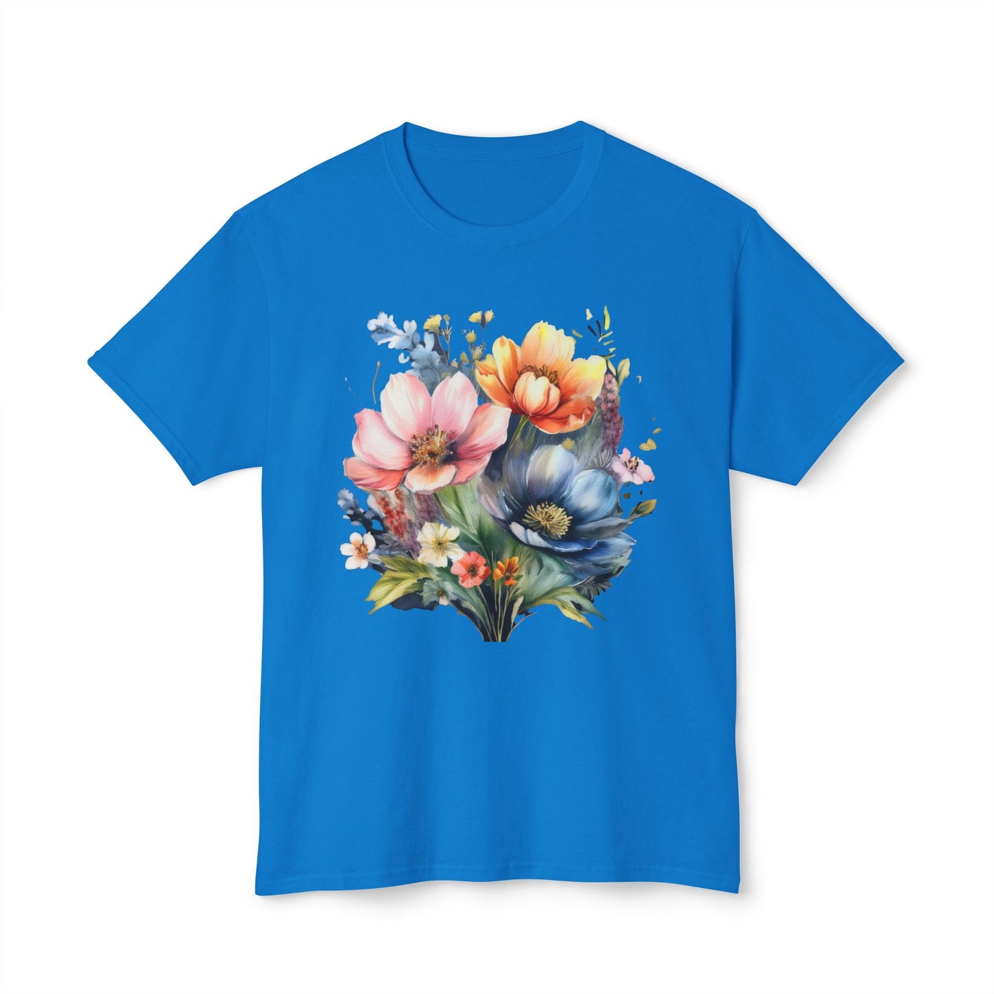 Floral T Shirt With Full Color Art Print Unisex HD Cotton Designed And Printed In USA