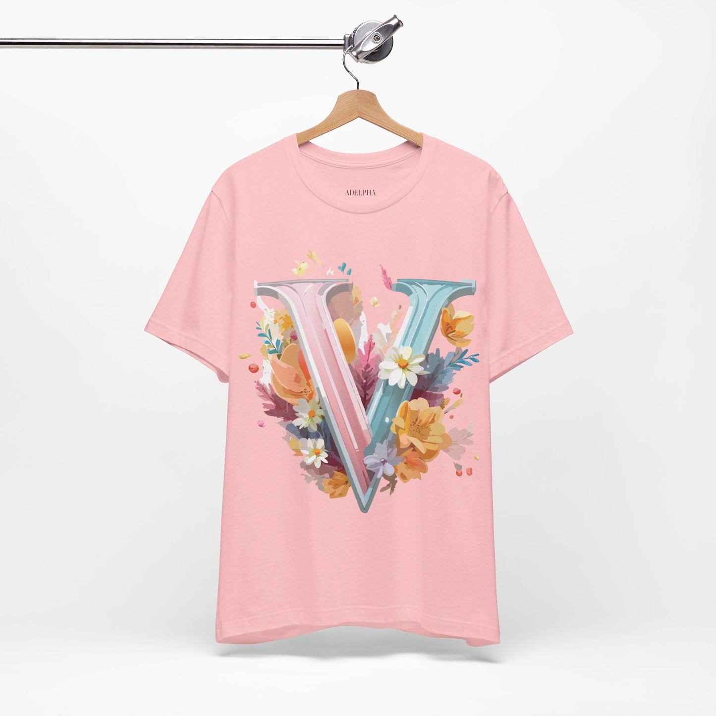 Letter V Graphic Tee Unisex Jersey Short Sleeve Art Design  Vintage Inspired
