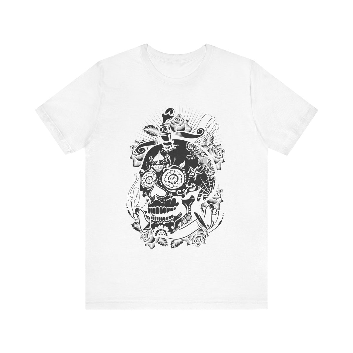 Camiseta unisex de algodón con calavera