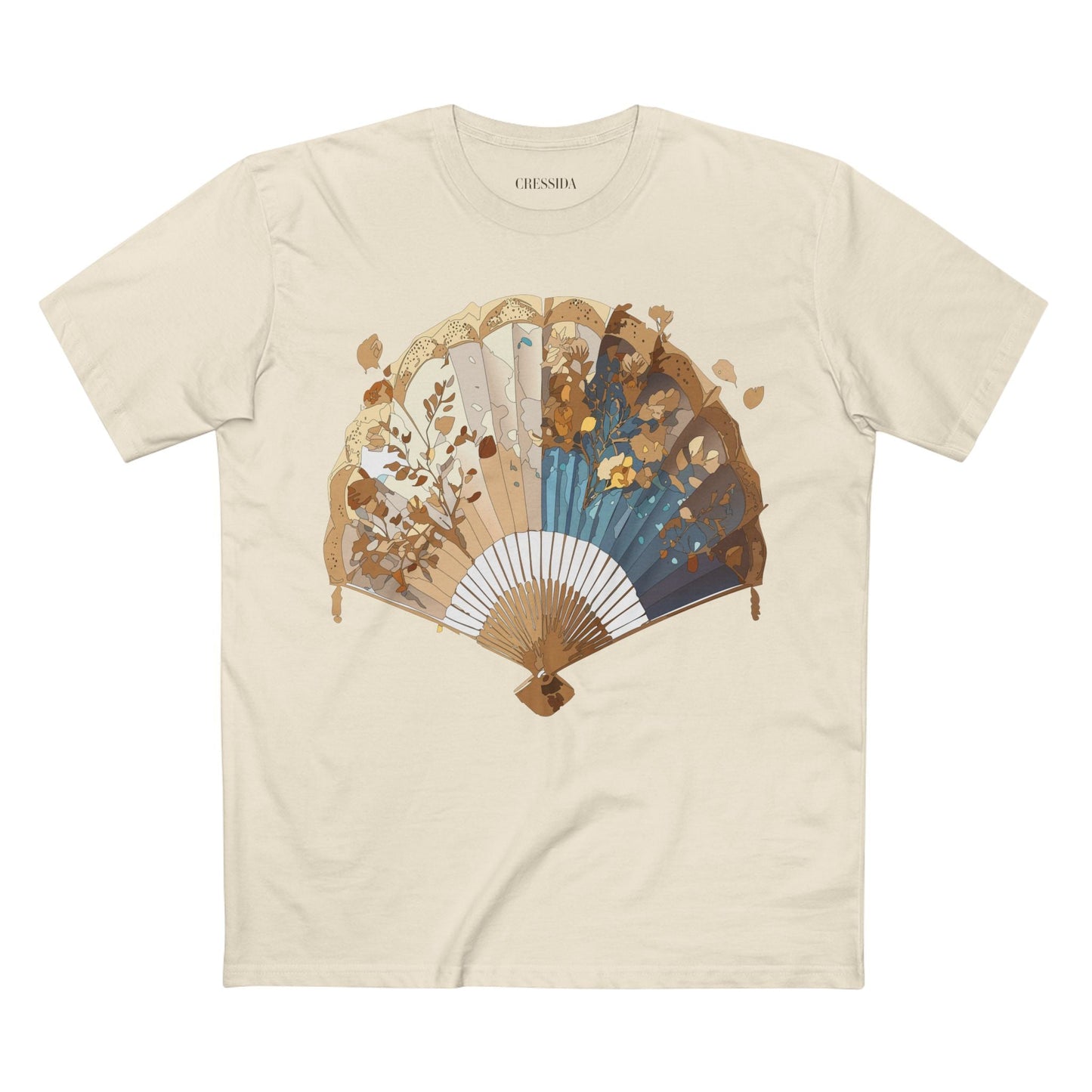 Antique Fan Graphic Design T-Shirt Unisex 100 Cotton Floral Carnival Artwork Tee 3