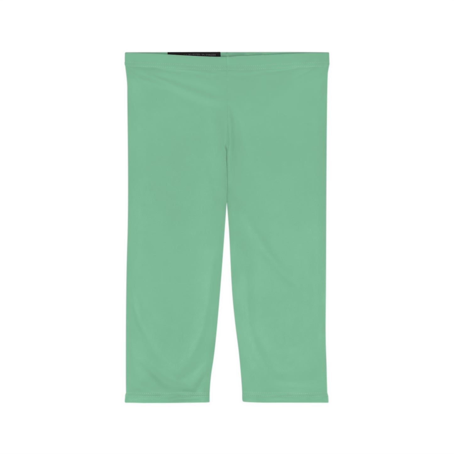Muted Seaweed Color Women's Brushed Suede Poly Span Casual Capri Leggings XS-2XL