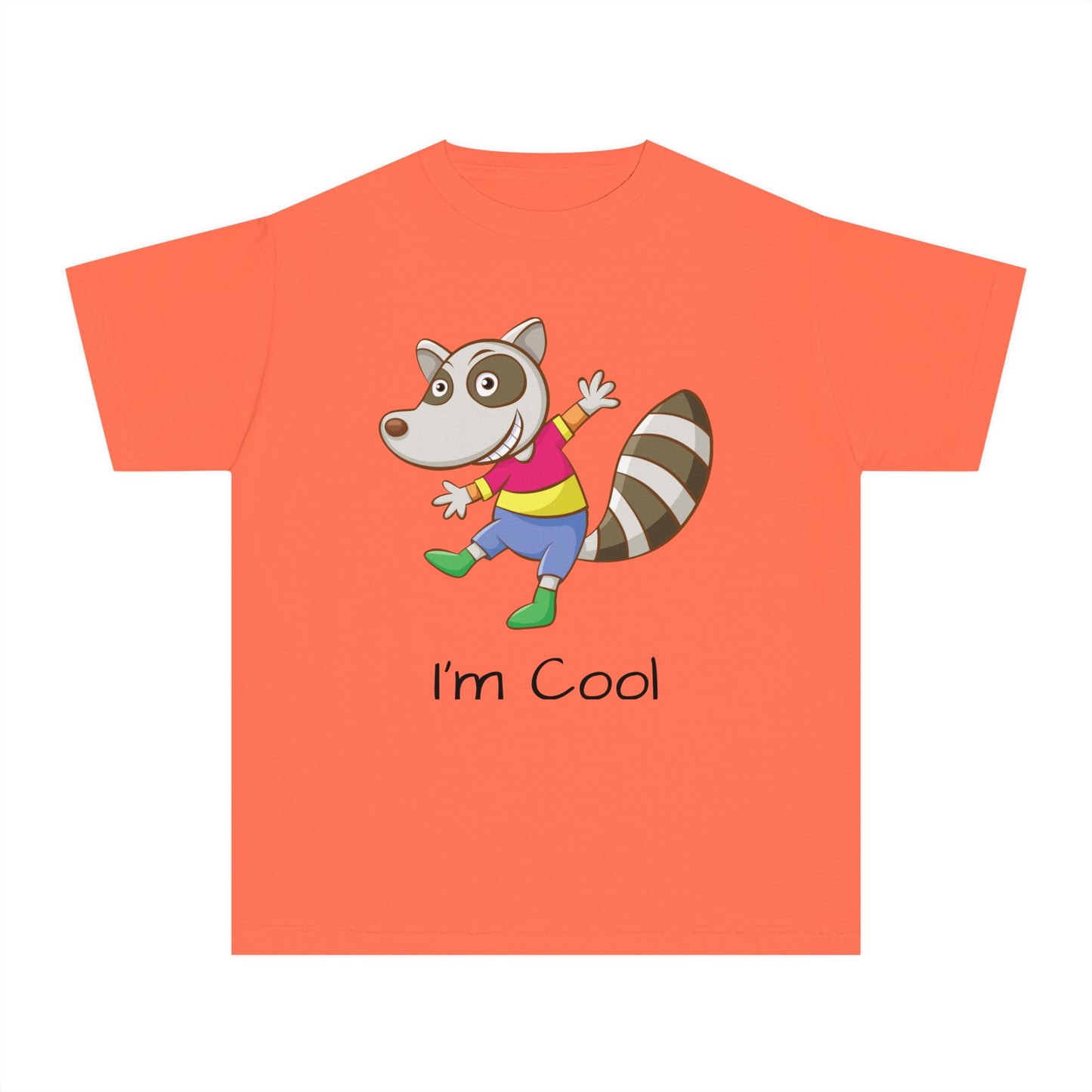 Youth Tee Shirt with Cool Raccoon