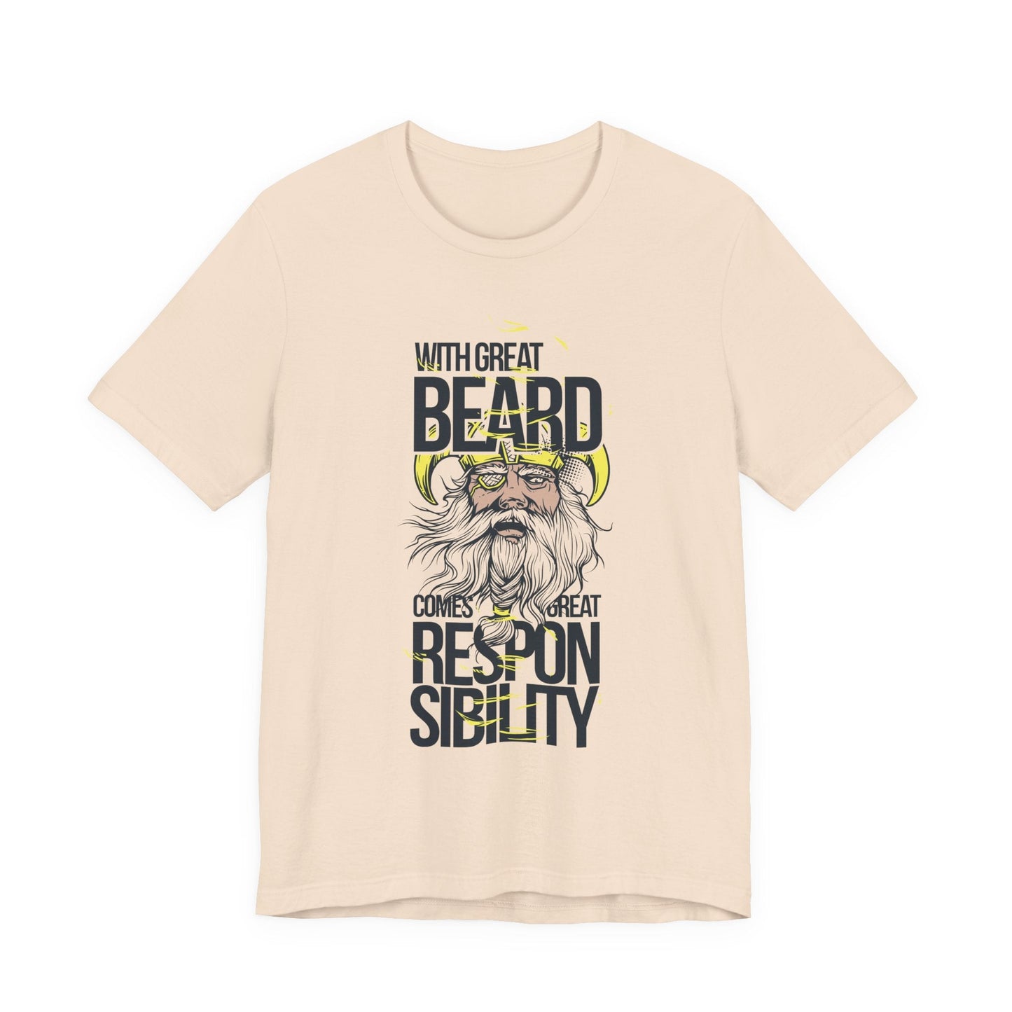 With Great Beard Comes Great Responsibility Tee Viking Beard Graphic Shirt A-2