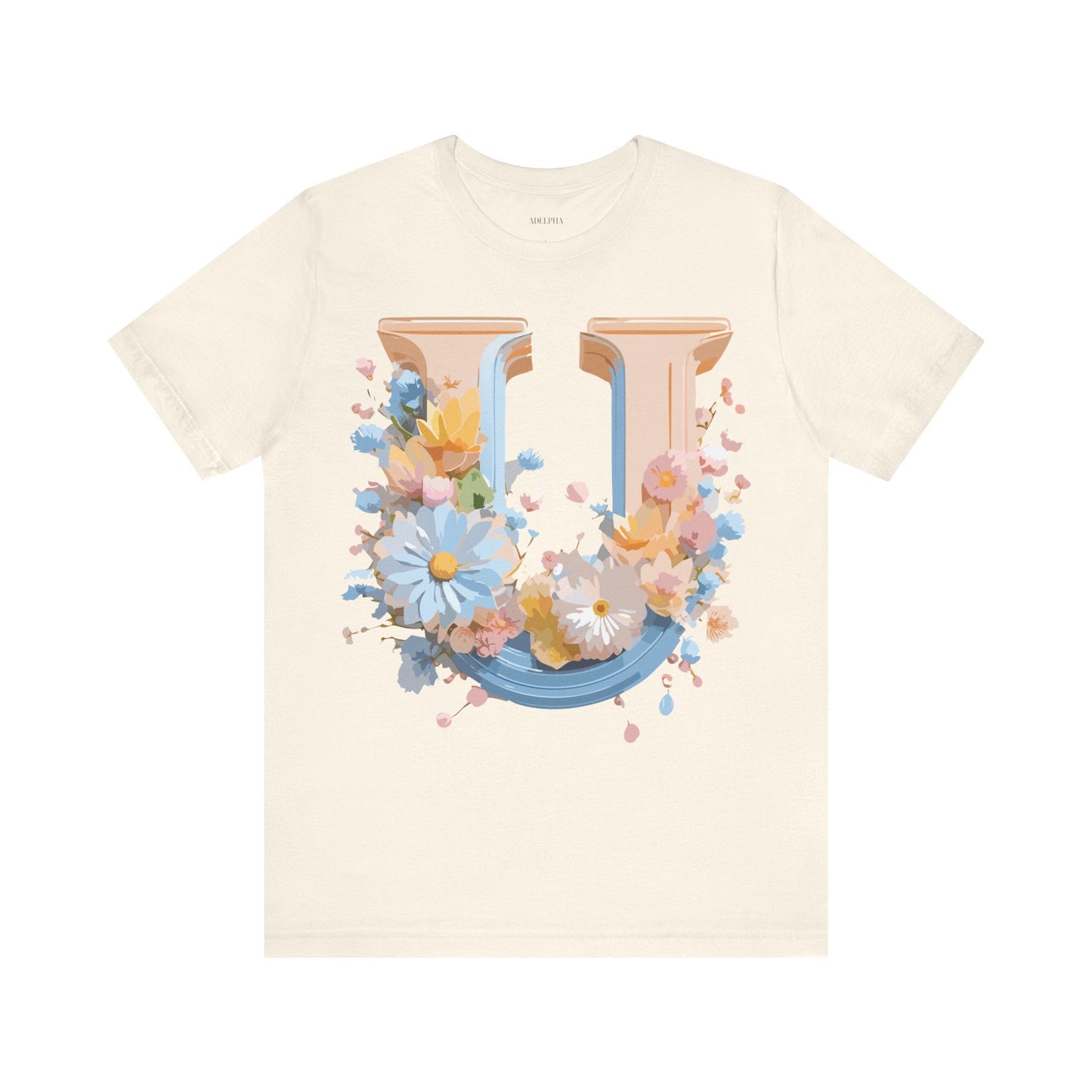Letter U Shirt Unisex Graphic Tee By Adelpha Vintage Inspired Short Sleeve Art Design