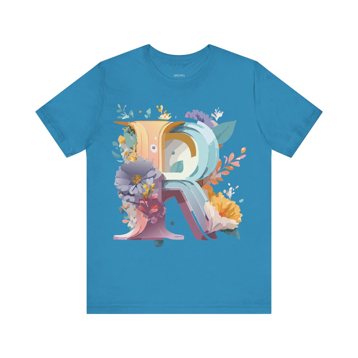 Letter R Graphic Unisex Cotton Bella+Canvas Tee with Art Letter Design