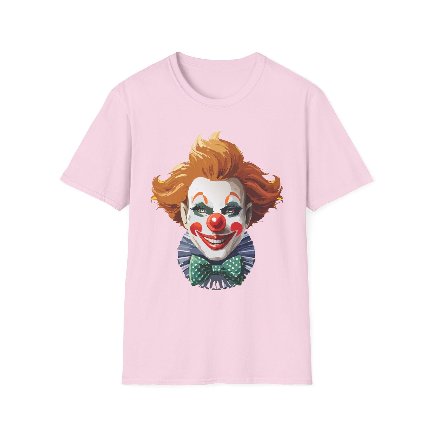 Clown Theme T Shirt Funny Man Circus Scary Man Unisex Gildan Softstyle Graphic Tee Everyday Wear