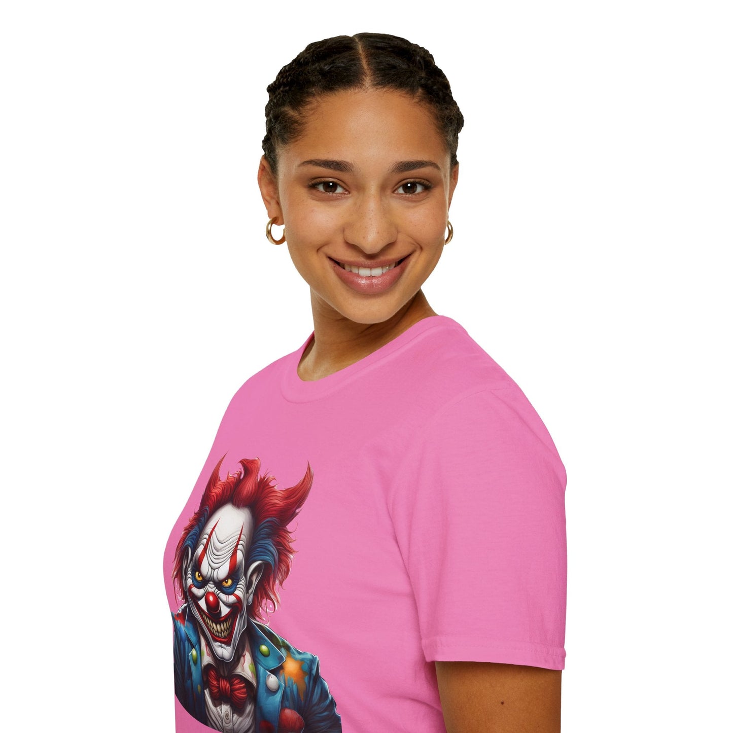 Unisex Clown Shirt With Funny Man Circus Print Tee Gildan Softstyle 64000 Classic Comfort Wear