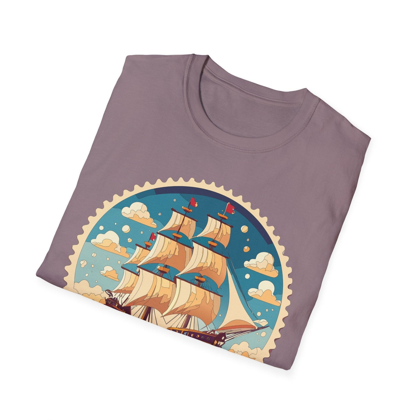 Frigate Ship T Shirt Unisex Short Sleeve 100 Percent Ring Spun Cotton Soft Tee Gildan 64000