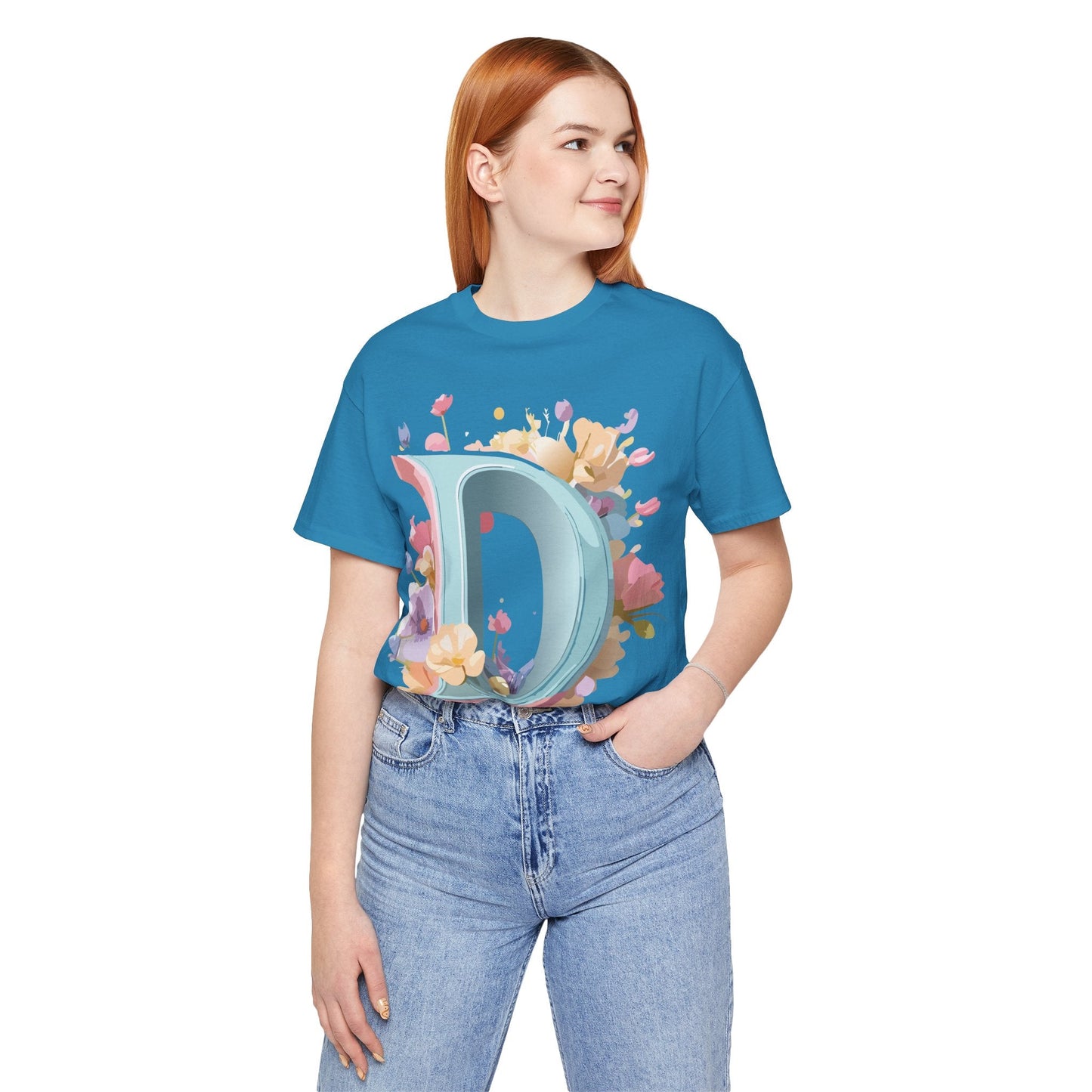 Letter D Graphic Tee Unisex Jersey Short Sleeve By Adelpha Vintage Inspired Artwork