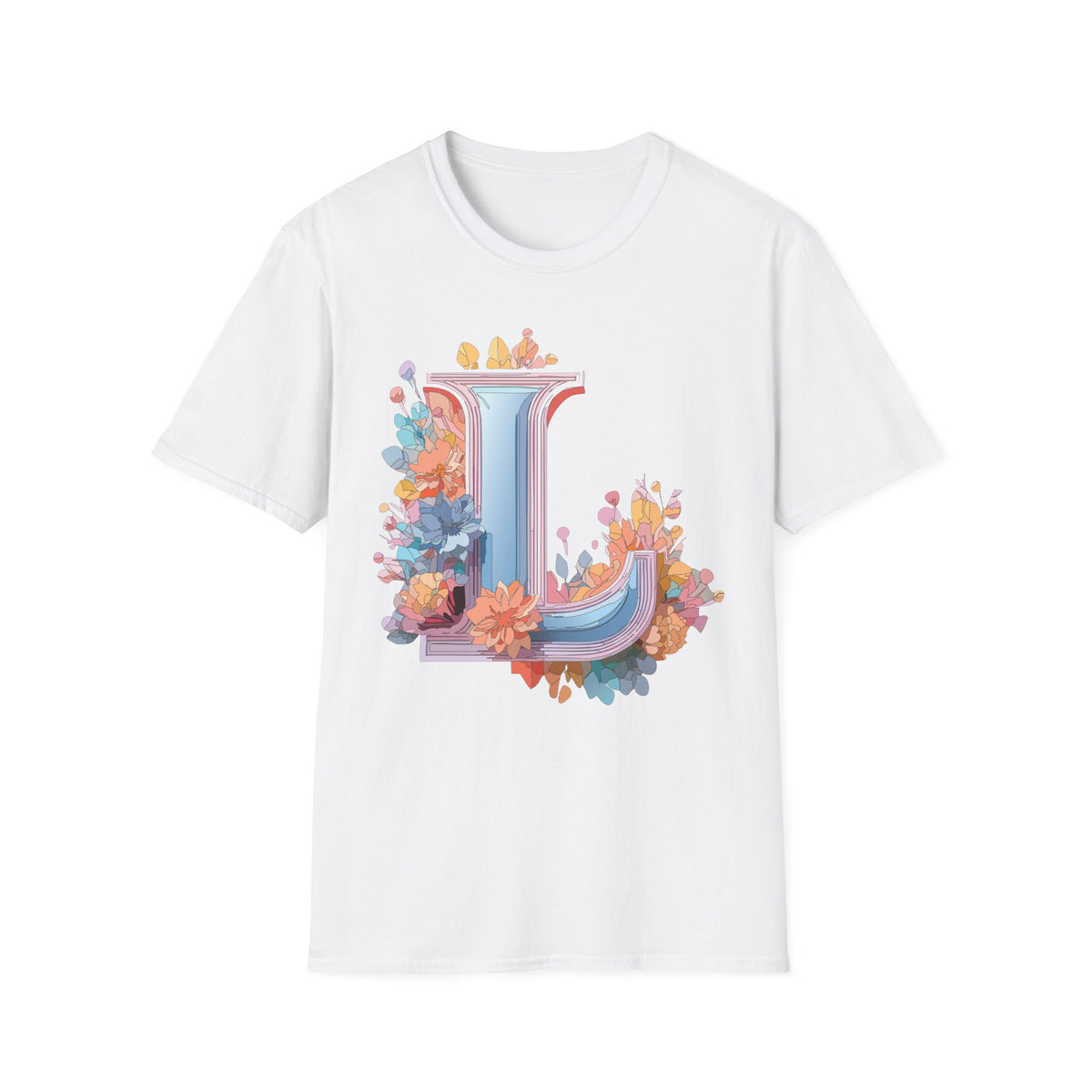 Floral Letter L T-Shirt | Monogram Initial Tee