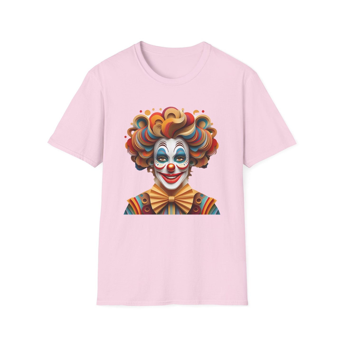 Unisex Clown Shirt Funny Man Circus Tee Short Sleeve Gildan Softstyle 64000 Cotton