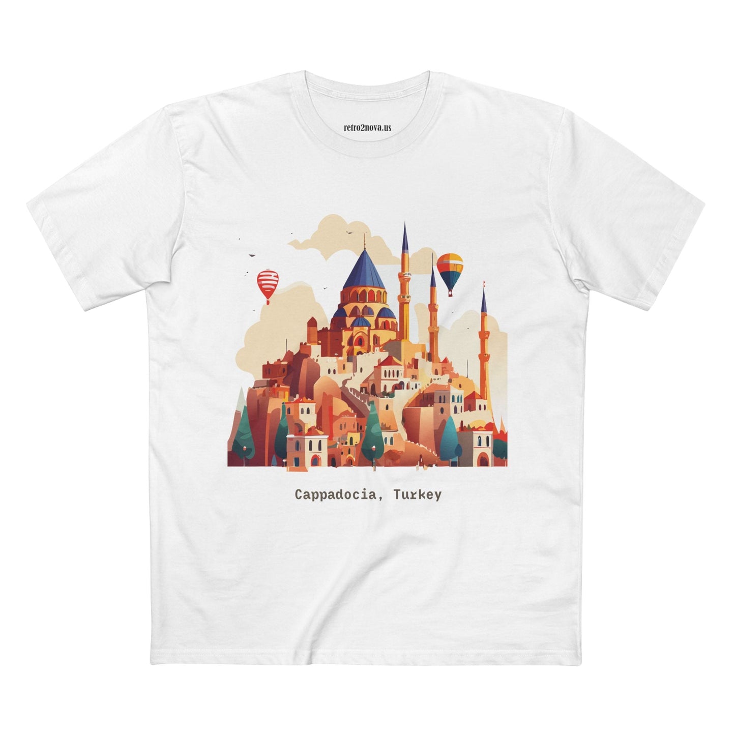 Travel Shirt Cappadocia Unisex Premium Cotton Tee With Original Art Design TT5 Art Collection