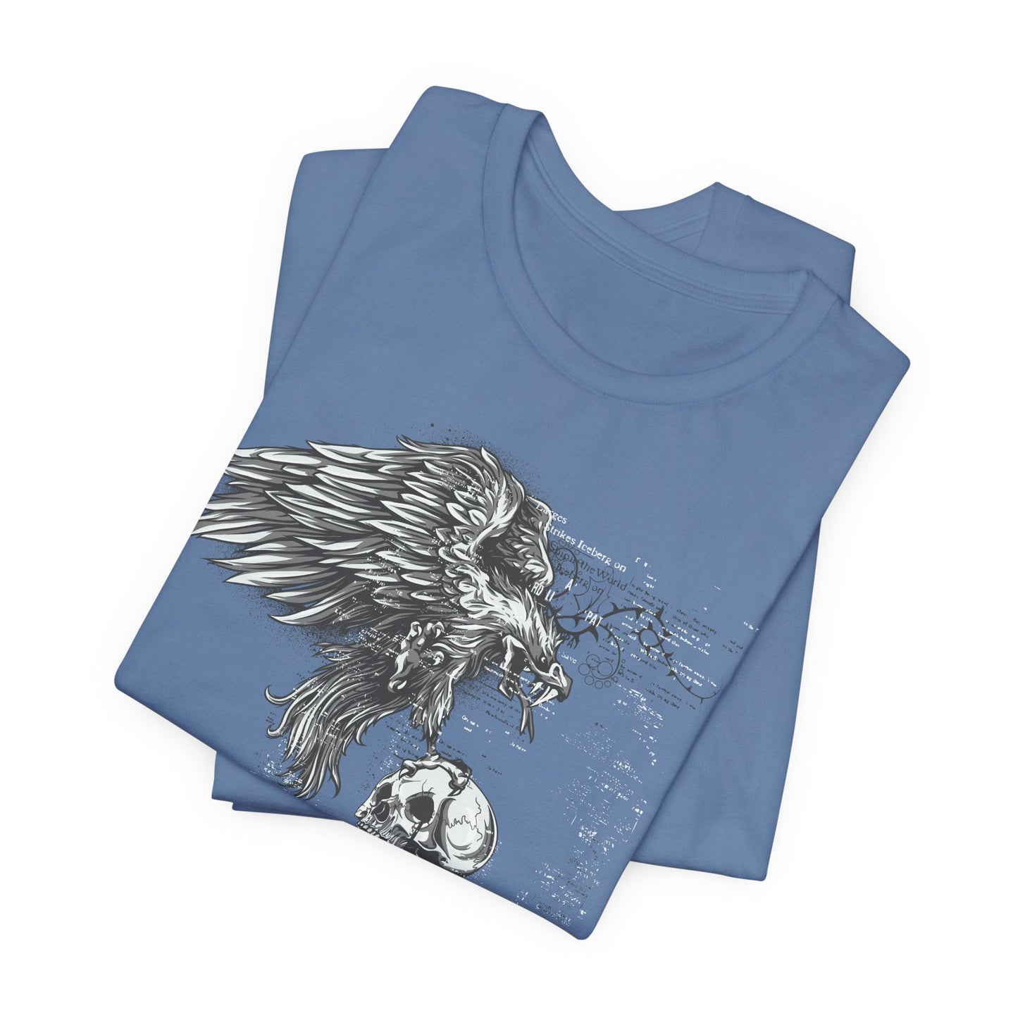 Raven and Skull Illustration Graphic Unisex Cotton T-Shirt r19