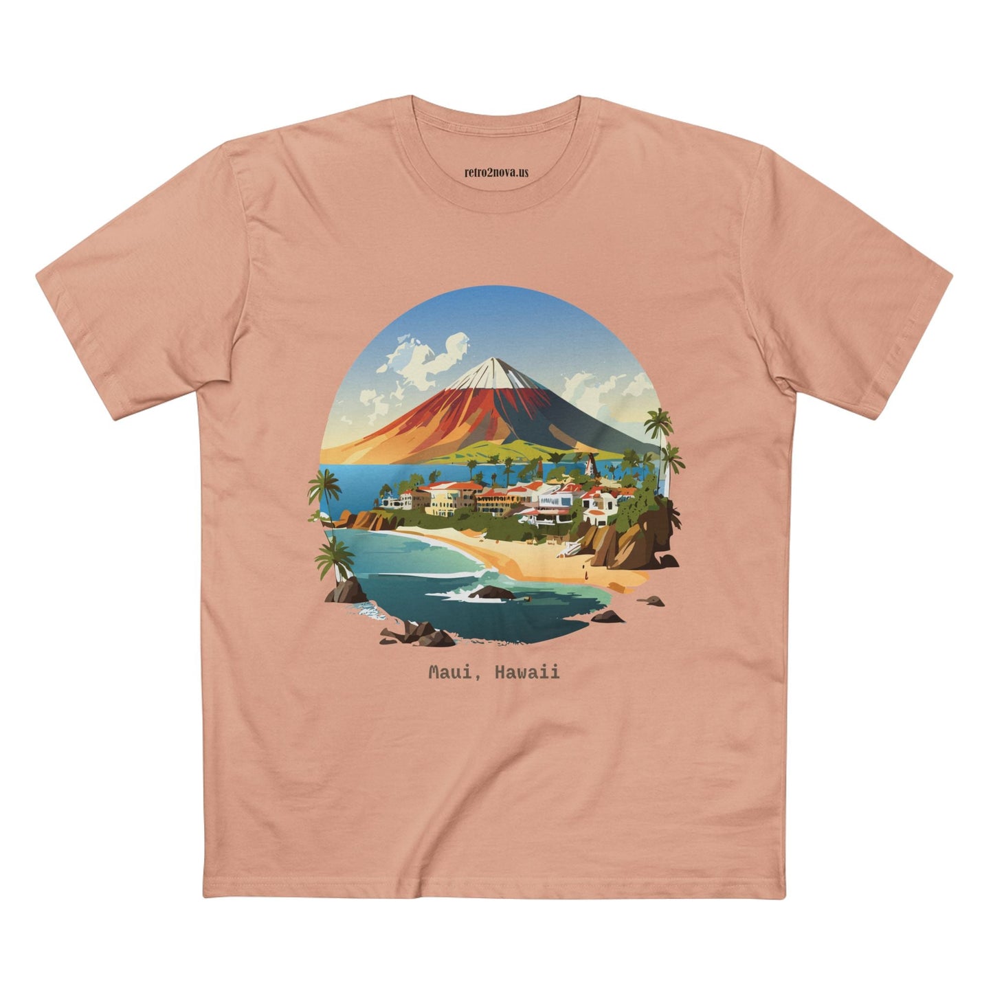 Unisex Travel Shirt Hawaii Style Original Art Design Tee TT-37 Premium Cotton Breathable Comfort