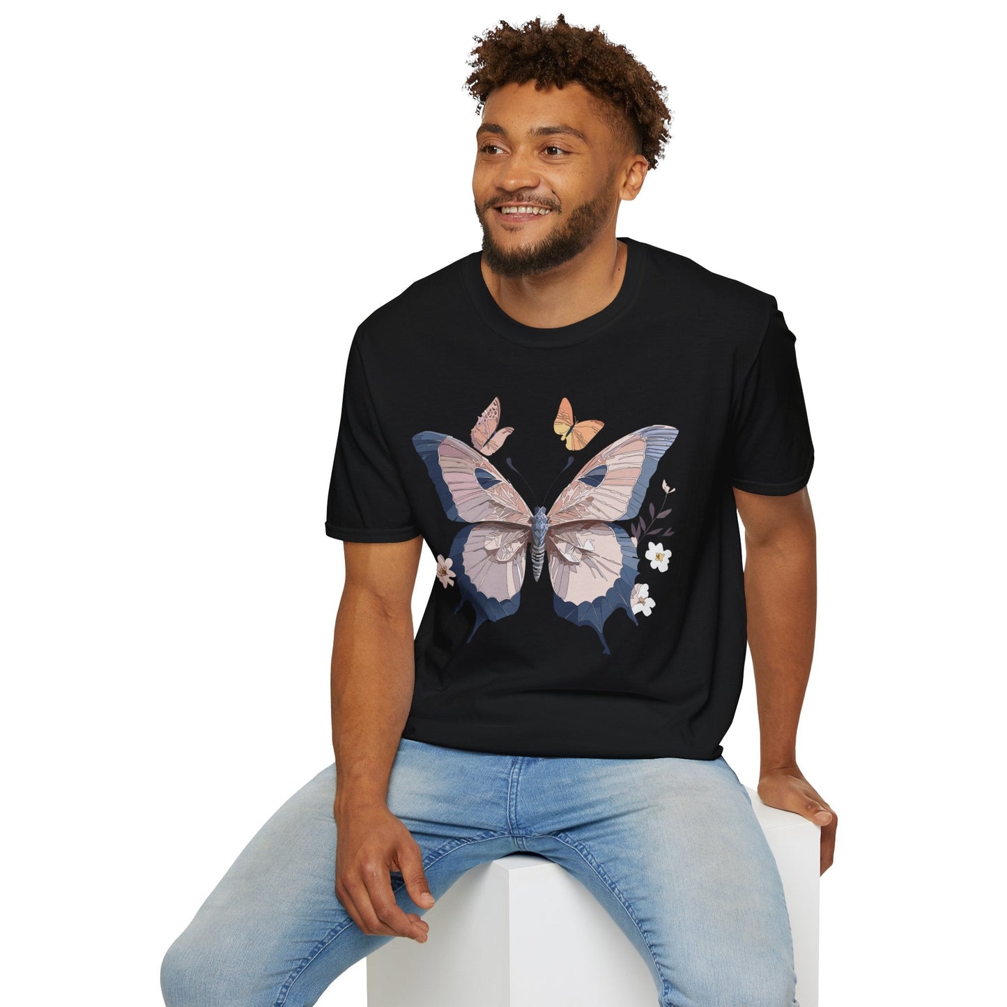 Butterfly Shirt Unisex T Shirt Monarch Print Gildan Softstyle 64000 Cotton Tee Quality