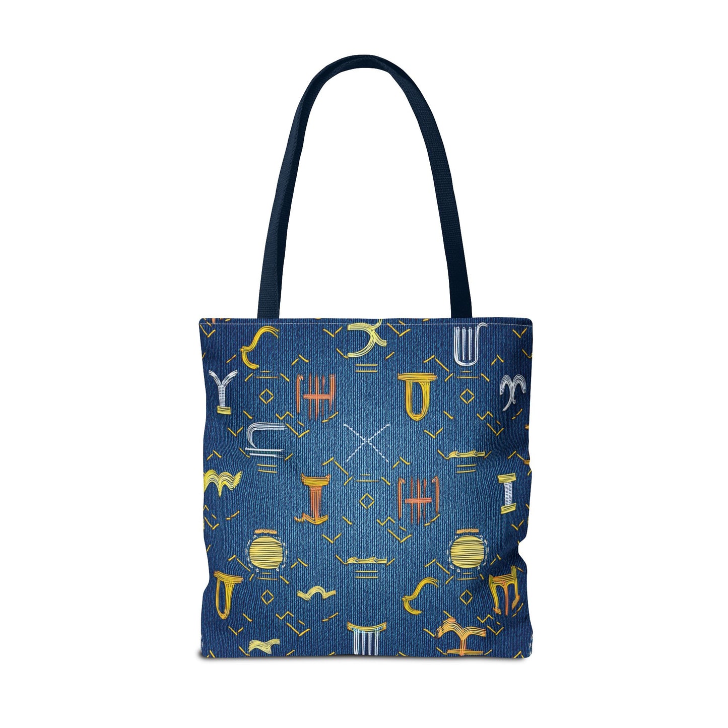 Denim Fabric Imitation Print Unisex Canvas Bag Poly Spun 3 Sizes Tote Bag 184-5