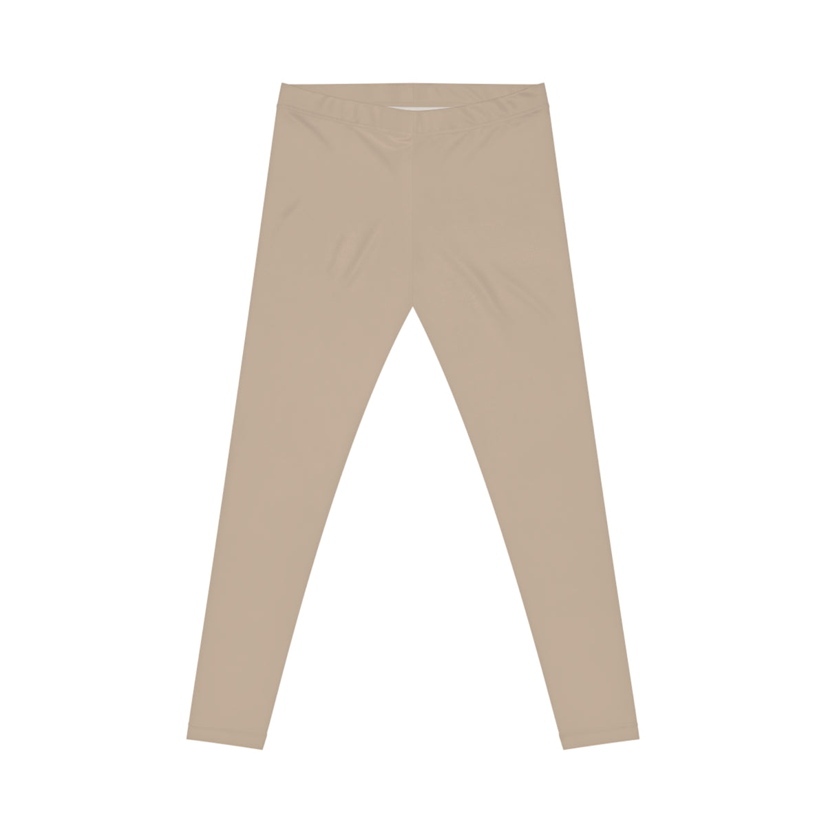 Beach Beige Tan Color Women's Poly-Span Casual Leggings XS-2XL