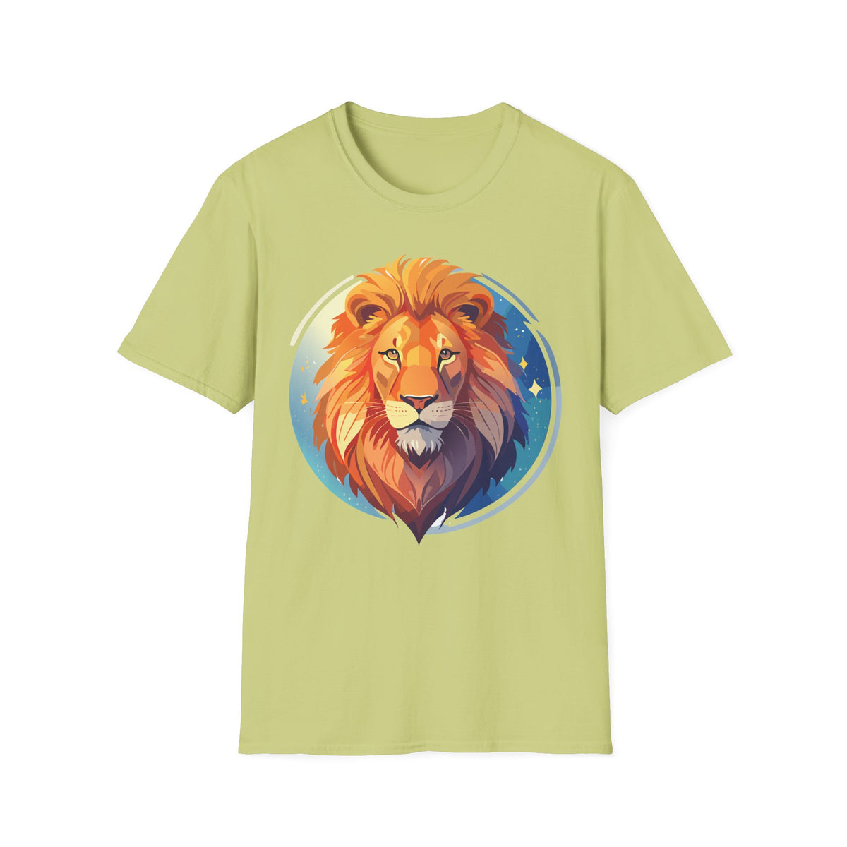 Regal Lion Portrait T-Shirt | Colorful Lion Face Illustration